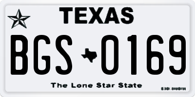 TX license plate BGS0169