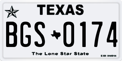 TX license plate BGS0174