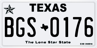 TX license plate BGS0176