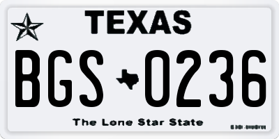TX license plate BGS0236