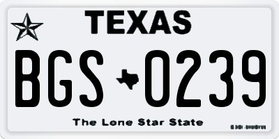 TX license plate BGS0239
