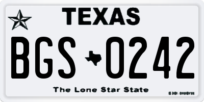TX license plate BGS0242