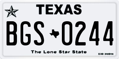 TX license plate BGS0244