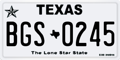 TX license plate BGS0245