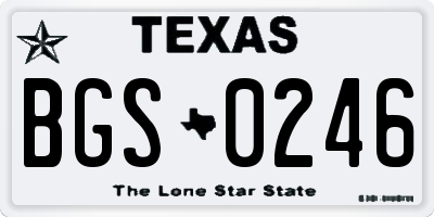 TX license plate BGS0246