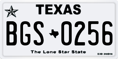 TX license plate BGS0256