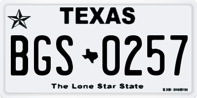 TX license plate BGS0257
