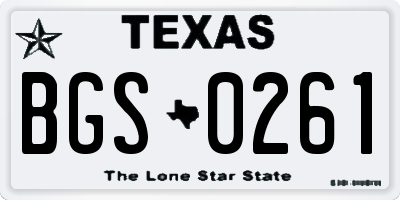 TX license plate BGS0261