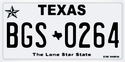 TX license plate BGS0264