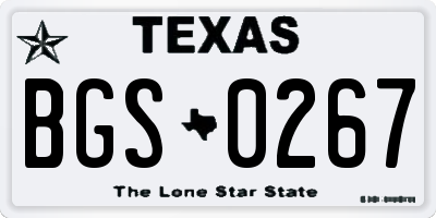 TX license plate BGS0267