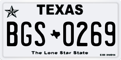 TX license plate BGS0269