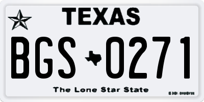 TX license plate BGS0271