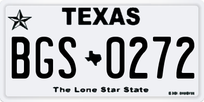 TX license plate BGS0272