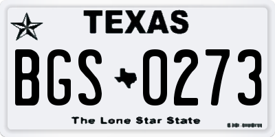 TX license plate BGS0273