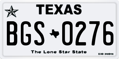 TX license plate BGS0276
