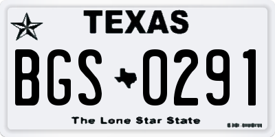 TX license plate BGS0291
