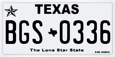 TX license plate BGS0336