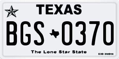 TX license plate BGS0370