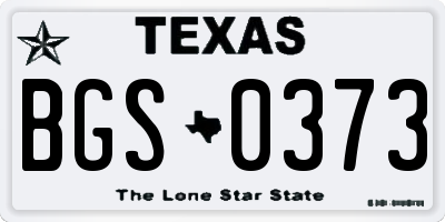 TX license plate BGS0373