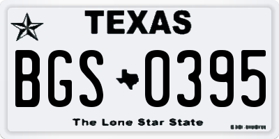 TX license plate BGS0395