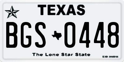 TX license plate BGS0448