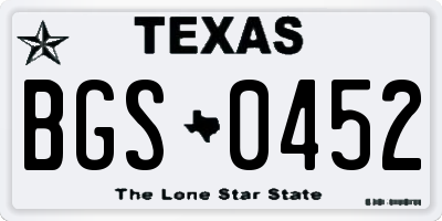 TX license plate BGS0452