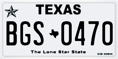 TX license plate BGS0470
