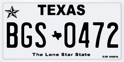 TX license plate BGS0472