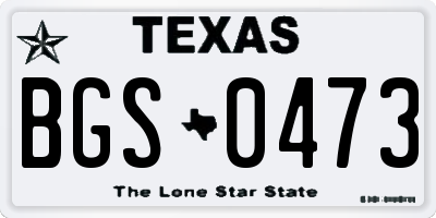 TX license plate BGS0473