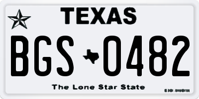 TX license plate BGS0482