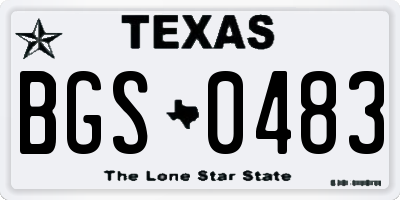 TX license plate BGS0483