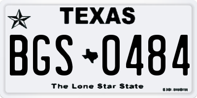 TX license plate BGS0484