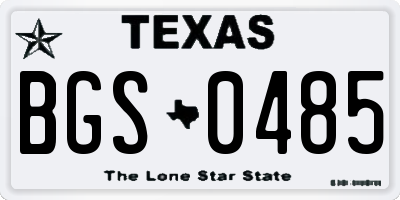 TX license plate BGS0485