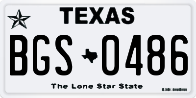 TX license plate BGS0486