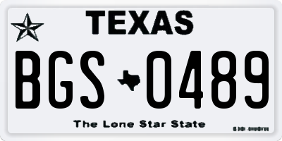TX license plate BGS0489