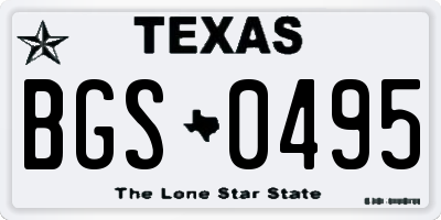 TX license plate BGS0495