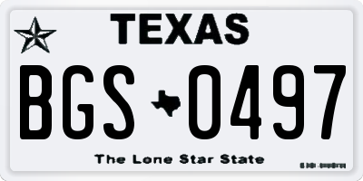 TX license plate BGS0497