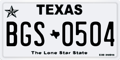 TX license plate BGS0504
