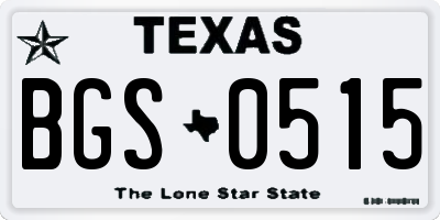 TX license plate BGS0515