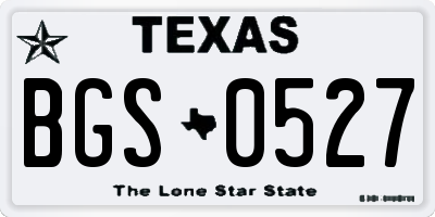 TX license plate BGS0527