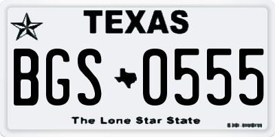 TX license plate BGS0555