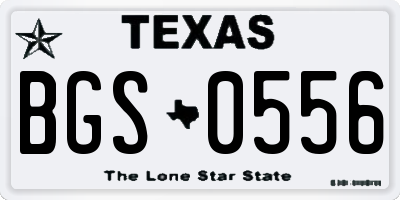 TX license plate BGS0556