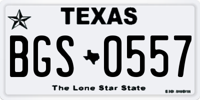TX license plate BGS0557