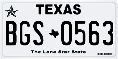 TX license plate BGS0563