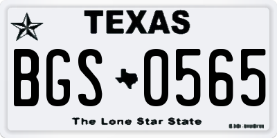 TX license plate BGS0565