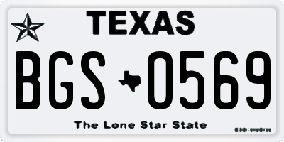 TX license plate BGS0569