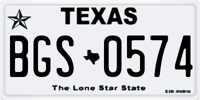TX license plate BGS0574