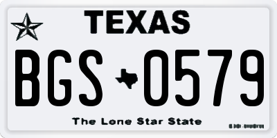 TX license plate BGS0579