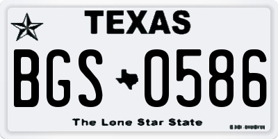 TX license plate BGS0586