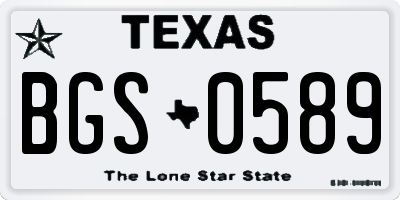TX license plate BGS0589